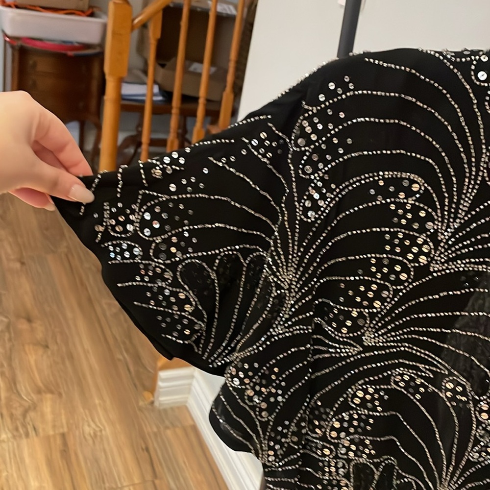 NWT The Kooples Black Sequin Mini Dress - Size 2 - Picture 4 of 14